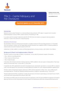 Rabobank Australia Limited ABN[removed]AFSL[removed]Pillar 3 – Capital Adequacy and Risk Disclosures