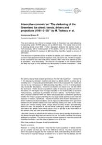 The Cryosphere Discuss., 9, C2449–C2453, 2015 www.the-cryosphere-discuss.net/9/C2449/2015/ © Author(sThis work is distributed under the Creative Commons Attribute 3.0 License.  Interactive comment on “The da