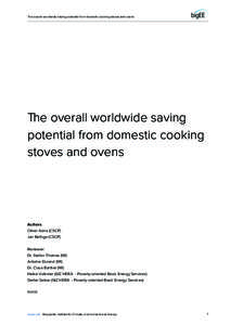 The overall worldwide saving potential from domestic cooking stoves and ovens  The overall worldwide saving potential from domestic cooking stoves and ovens