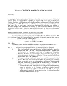 Alternative Dispute Resolution and Mediation Rules, 2002