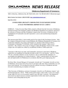 Microsoft Word - Commander Aircraft Press Release.docx