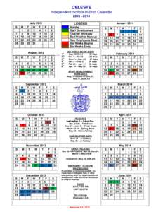 CELESTE Independent School District Calendar 2013 ~2014 S 7