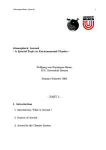 1  v.Hoyningen-Huene, Atmospheric Aerosol - A Special Topic in Environmental Physics -