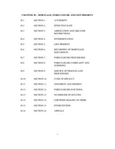 Red Cliff Band of Lake Superior Chippewa Indians, Code of Laws, Ch. 30. Mortgage, Forclosure and Lien Priority