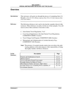 ENCLOSURE 3 SPECIAL INSTRUCTIONS FOR BLOCK 19 OF THE CG-4251 Overview  Introduction