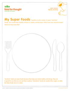 Family Handout  Family Activity My Super Foods