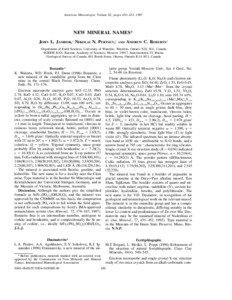 American Mineralogist, Volume 82, pages 430–433, 1997  NEW MINERAL NAMES*