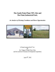 The South Point Plant NPL Site and   The Point Industrial Park: An Analysis of Existing Conditions and Reuse Opportunities