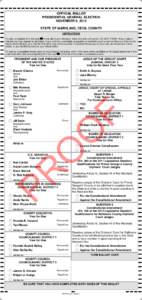 OFFICIAL BALLOT PRESIDENTIAL GENERAL ELECTION NOVEMBER 6, 2012 STATE OF MARYLAND, CECIL COUNTY INSTRUCTIONS To vote, completely fill in the oval