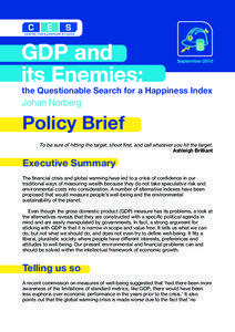 GDP and its Enemies: