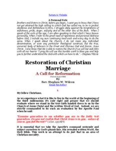 Christian soteriology / Roman Catholic Church / The Church of Jesus Christ / Salvation / Christian views on marriage / Jesus / Catholicism / Repentance / Last Generation Theology / Christianity / Religion / Christian theology