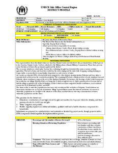 UNHCR Sub-Office Central Region DISTRICT PROFILE 7