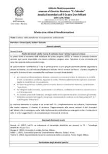 Istituto Onnicomprensivo annesso al Convitto Nazionale “C. Colombo” Scuola Secondaria di I Grado Don Milani Ministero dell’Istruzione,