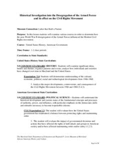 Civil rights movement / African-American culture / Desegregation / Discrimination / African-American Civil Rights Movement / National Association for the Advancement of Colored People / Maryland / Jim Crow laws / Slavery in the United States / History of the United States / Politics of the United States / United States