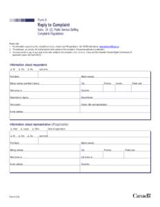 Form 9 – Reply to Complaint
