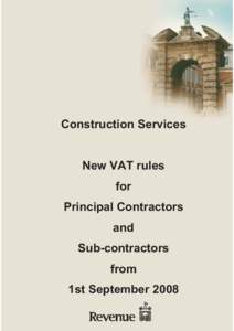 New VAT Rules for Principal Contractors and Sub-contractors - from 1st September 2008
