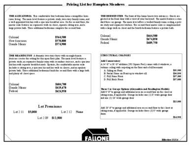 [removed]Hampton Meadows Price List 8 x 11 FINAL