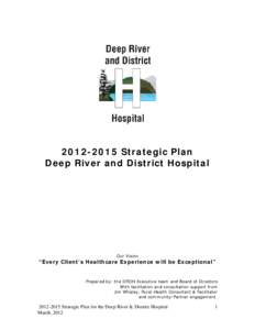 [removed]Strategic Plan Deep River and District Hospital Our Vision  “Every Client’s Healthcare Experience will be Exceptional”