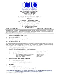 1405 N. IMPERIAL AVENUE, SUITE 1 EL CENTRO, CA[removed]PHONE: ([removed]FAX: ([removed]TRANSPORTATION COMMISSION MEETING AGENDA