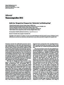 Hindawi Publishing Corporation Journal of Nanotechnology Volume 2012, Article ID[removed], 2 pages doi:[removed][removed]Editorial