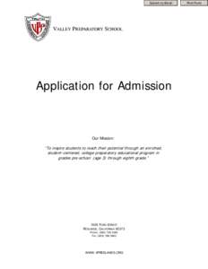 Submit by Email  VALLEY PREPARATORY SCHOOL Application for Admission