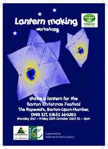 Lantern making workshops Make a lantern for the Barton Christmas Festival