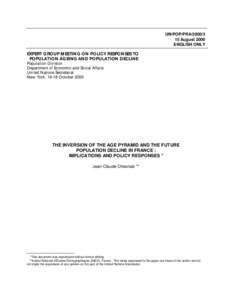 UN/POP/PRA[removed]August 2000 ENGLISH ONLY EXPERT GROUP MEETING ON POLICY RESPONSES TO POPULATION AGEING AND POPULATION DECLINE