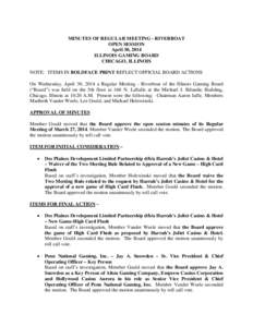 Government / Meetings / Minutes / Recorded vote / Second / Caesars Entertainment Corporation / Joliet /  Illinois / Motion / Des Plaines /  Illinois / Parliamentary procedure / Chicago metropolitan area / Geography of Illinois