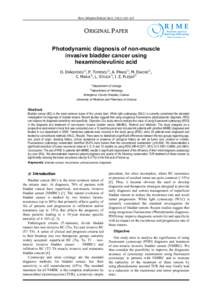 Bladder cancer / Transitional cell carcinoma / Cystoscopy / Aminolevulinic acid / Cysview / Mark Soloway / Medicine / Oncology / Hexvix