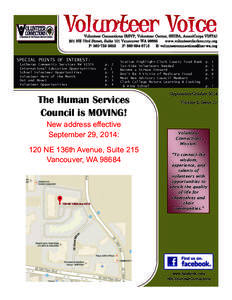 Volunteer Connections (RSVP, Volunteer Center, SHIBA, AmeriCorps VISTA) 201 NE 73rd Street, Suite 101 Vancouver WA[removed]www.volunteerclarkcounty.org P: [removed]F: [removed]E: [removed]