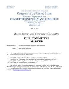 Politics of the United States / Affordable Health Care for America Act / Fred Upton / United States House Committee on Energy and Commerce / Henry Waxman