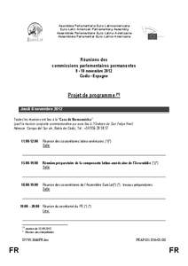 Asamblea Parlamentaria Euro-Latinoamericana Euro-Latin American Parliamentary Assembly Assemblée Parlementaire Euro-Latino Américaine Assembleia Parlamentar Euro-Latino-Americana  Réunions des