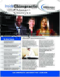 InsideChiropractic A Collaboration of and the Foundation for Chiropractic Progress. Issue 3