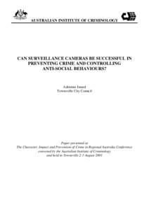 Can surveillance cameras be successful in preventing crime and controlling anti-social behaviours?
