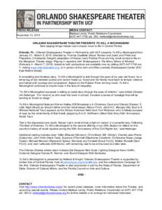 PRESS RELEASE November 13, 2014 MEDIA CONTACT: Melissa Landy, Public Relations Coordinator[removed]ext. 250, [removed]