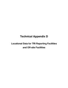 Technical Appendix B. Physicochemical Properties for TRI Chemicals and Chemical Categories
