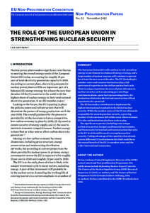 EU N on -P roliferation C onsortium The European network of independent non-proliferation think tanks N on -P roliferation Papers  No. 32 November 2013