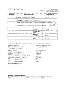 ARMA Publication Order Form  Date: Order (internal billing use only)