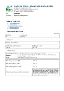 NATURA[removed]STANDARD DATA FORM For Special Protection Areas (SPA), Proposed Sites for Community Importance (pSCI), Sites of Community Importance (SCI) and for Special Areas of Conservation (SAC)