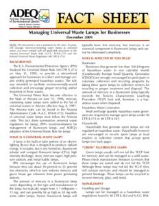 universal waste lamps for businesses fact sheet