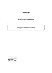 CHAPTER 4  Fire Services Department Emergency ambulance service