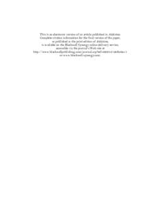 This is an electronic version of an article published in Addiction: Complete citation information for the final version of the paper, as published in the print edition of Addiction, is available on the Blackwell Synergy 