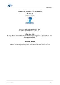    Project	
  Seventh	
  Framework	
  Programme	
   Theme	
  6	
  