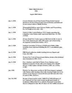 PRR CHRONOLOGY 1930 August 2004 Edition