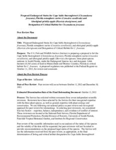 Proposed Endangered Status for Cape Sable thoroughwort (Chromolaena frustrata), Florida semaphore cactus (Consolea corallicola) and Aboriginal prickly-apple (Harrisia aboriginum), and Designation of Critical Habitat for 