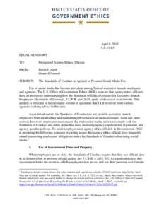 April 9, 2015 LALEGAL ADVISORY TO:  Designated Agency Ethics Officials