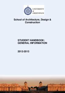 School of Architecture, Design & Construction STUDENT HANDBOOK: GENERAL INFORMATION