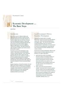 Practitioner’s Corner  Economic Development … The Basic Steps James Rowe