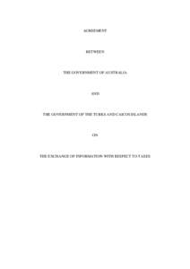 Australia and The Turks and Caicos Islands Tax Information Exchange Agreement