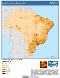 GPW [v3]  Brazil : Population Density, 2000 VENEZUELA  GUYANA